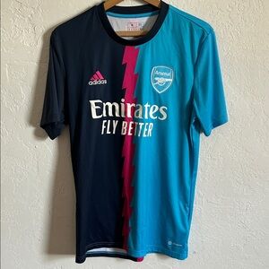 Adidas Arsenal 21/22 Third kit Soccer Jersey - Teal & Navy with Pink Accent